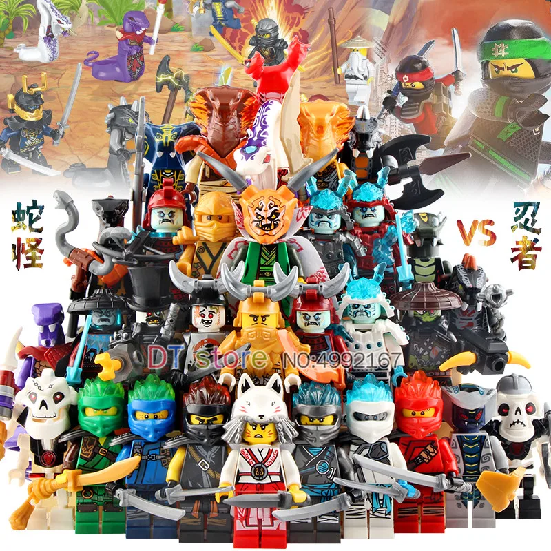 

Building Blocks Samukai Jay Zane Kai Ice Emperor Lloyd Nya Snake Four Eyes Garmadon with Weapon Building Blocks Toys BR262