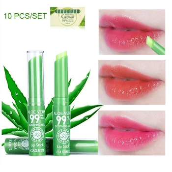 

lipstick Aloe Vera temperature change Color Moisturizer lipstick waterproof moisturizing waterproof lipstick 10 pcs