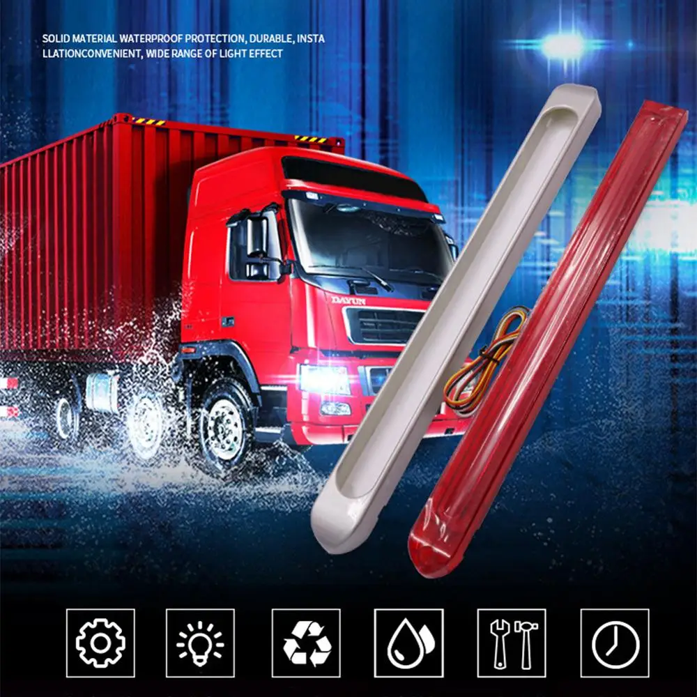 

New Hot Sale 1Pc 17Inch 47 LED Red White Amber Light Bar Stop Turn Tail Brake Lamp Car Truck Trailer For All Trucks