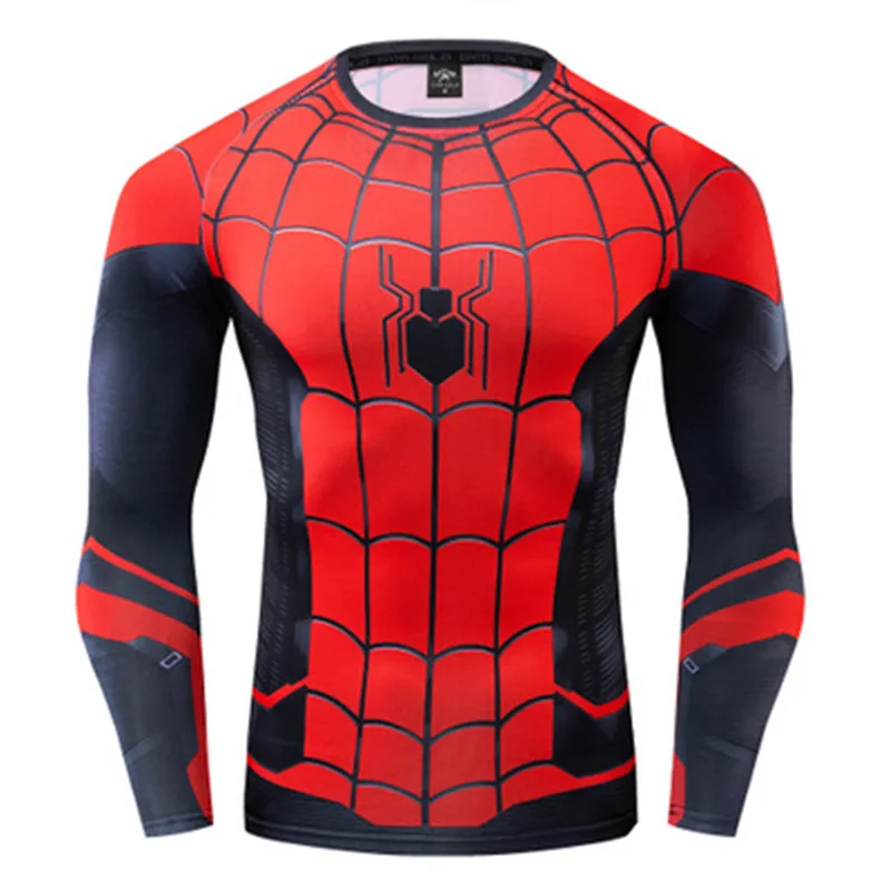 

Spider Man Far From Home 3D Printed T shirts Men Raglan Sleeve Compression Shirts 2019 Long Sleeve Tops Male Cosplay Costume