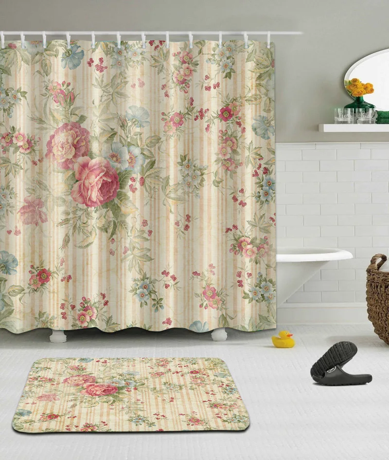 Высокое качество, разные Заказные водонепроницаемые занавески для ванной комнаты с красивым цветочным узором, занавески для душа из полиэфирной ткани, занавески для ванной комнаты