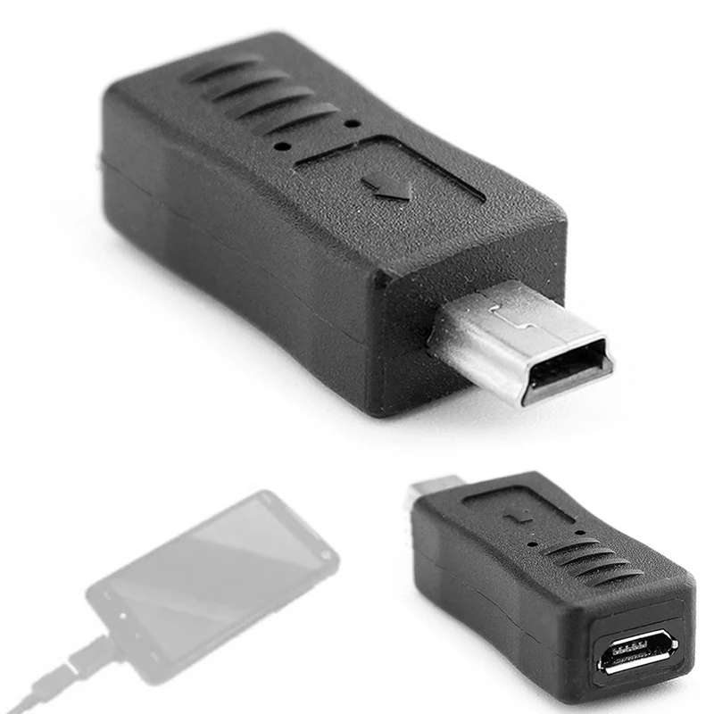 Черный Micro USB женский мини USB Мужской адаптер зарядное устройство конвертер адаптер