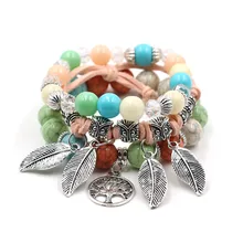 Дизайн 6 шт Набор браслетов из стеклянных бусин браслет для женщин ювелирные изделия вечерние подарки