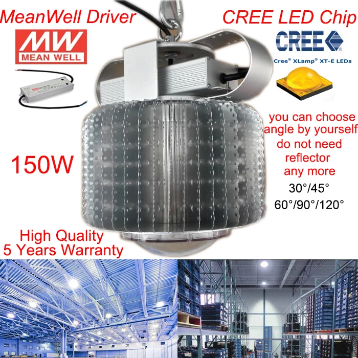 

CREE LED high bay industrial light MeanWell Driver 150w led high bay light /AC85-265V 5 Years Warranty Free Shipping
