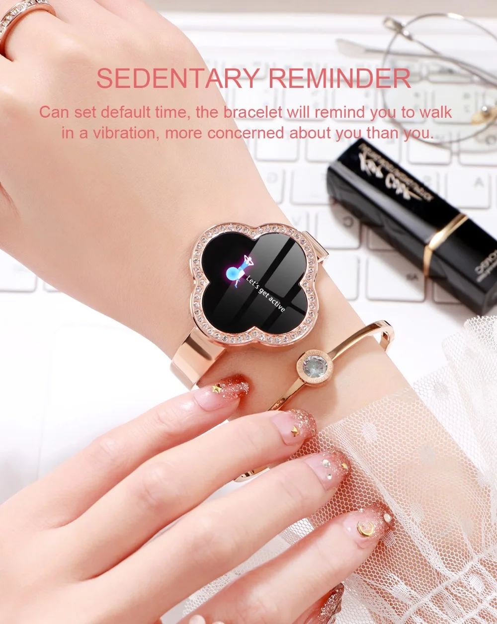S6 цветной экран Смарт-браслет пульсометр четырехлистный клевер циферблат 0,96 дюймов дисплей прочный умный женский браслет