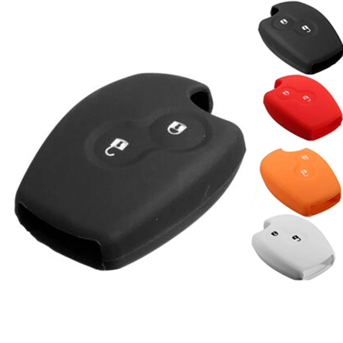 

Dewtreetali 2buttons Silicone car key cover for Renault Clio Dacia Logan Sandero Megane Modus Espace Kangoo keychain