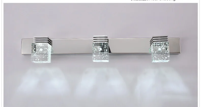 Современный K9 кристалл стекло светодиодный шкаф для ванной комнаты зеркало для макияжа лампа из нержавеющей стали Бра Лампа туалетный светильник ing светильник
