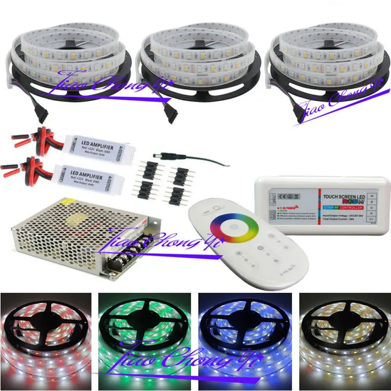 

5-25M 5050 RGBW LED Strip Light IP67 +2.4G RGBW Controller +Amplifier+ power