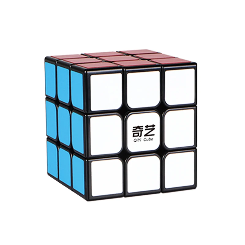 QiYi, профессиональный кубик 6,8 см, 3x3x3, скоростной кубик-головоломка, антистресс, Нео, Магическая наклейка для детей, игрушка для раннего образования - Цвет: BLACK