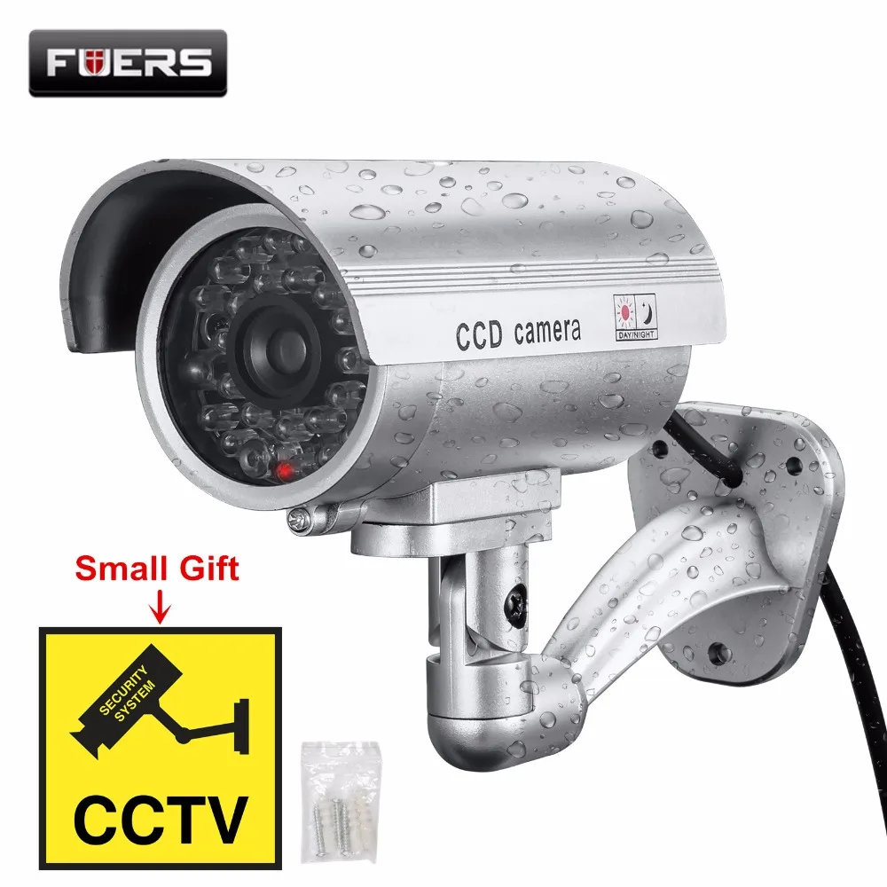 Fuers Fake Camera Outdoor Waterproof Dummy Cctv Camera With Flashing ...