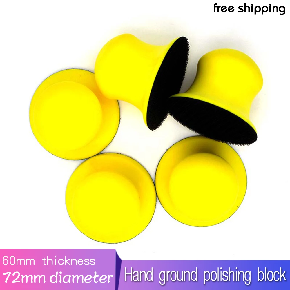 

72mm Foam Hand Sanding Block Hand Pad Polishing Pad for Hook and Loop Disc