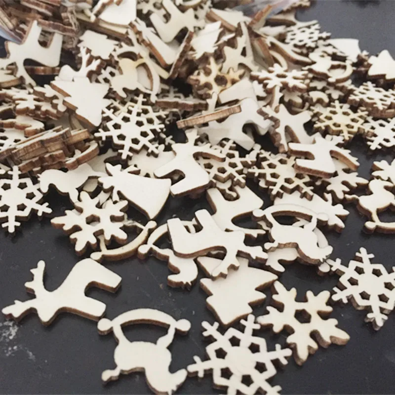 100 Pcs Christmas Decoration For Home Crafts Christmas Pendant Carve
