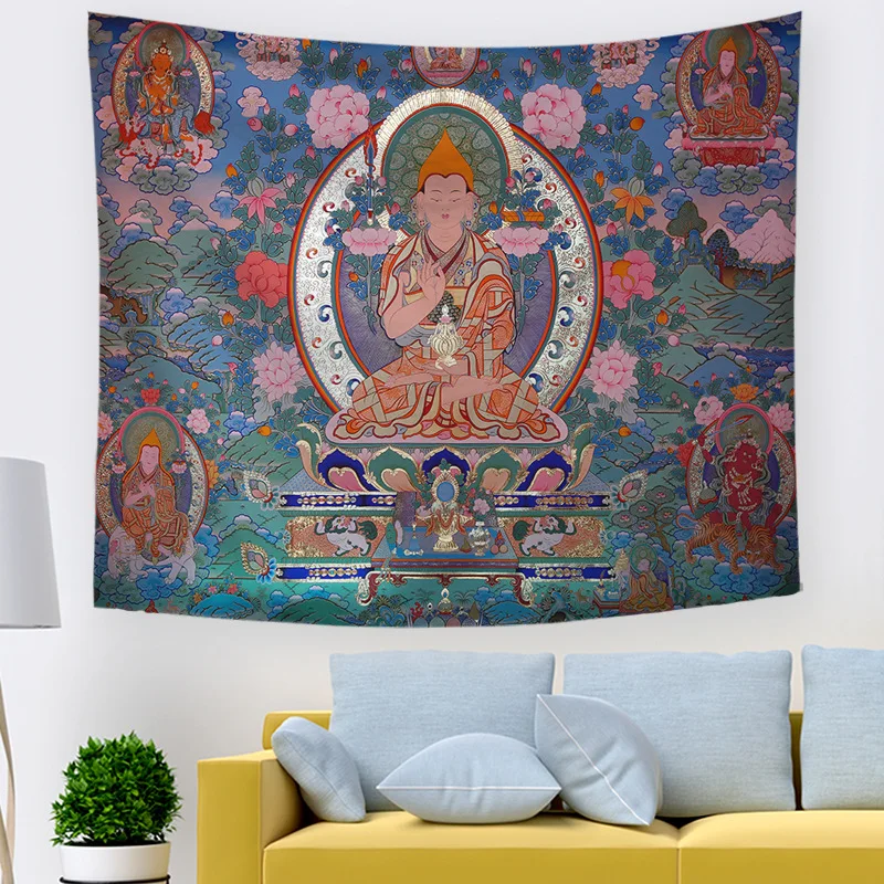 Духовный гобелен буддизм Настенный декор Гуаньинь протез домашний декор для гостиной Этническая Фреска ковер