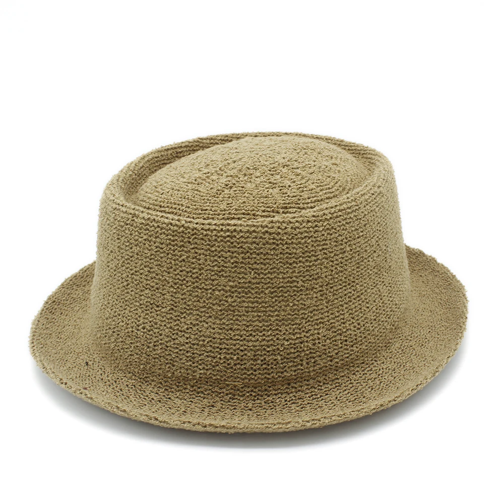 

Summer Women Men Raffia Sun Hat For Gentleman Letter Dad Boater Fedora Hats Dad Flat Pork Pie Tassel Beach Hat Panama Cap
