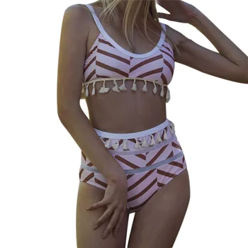 

Women's underwear separates swimsuit Split print off shoulder backless Sexy Push up Padded Bra bearwear Swimwear Set 40mr25