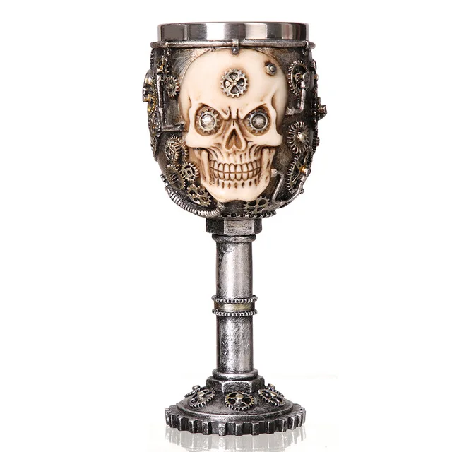 

Navidad 2018 Free Shipping Horror glass Cup Skull Goblet Wine Glass HalloweenChristmas Decorations For Man&Woman Merry Christmas