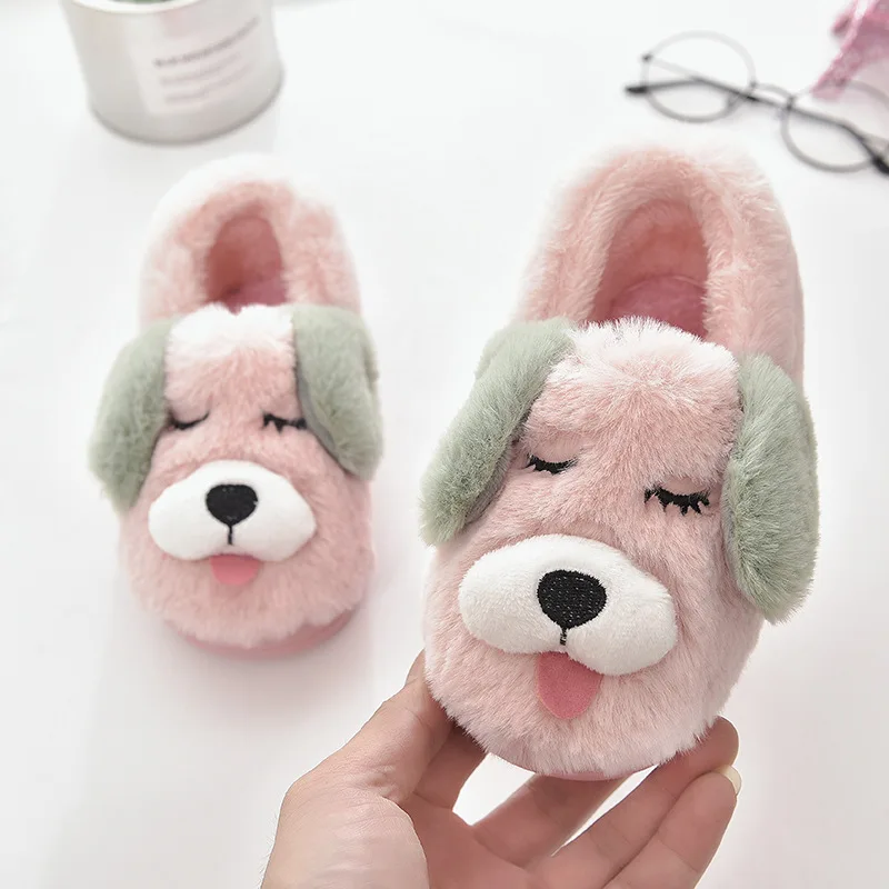

Winter Kids Baby Home Slippers Children Shoes Cartoon Dog Indoor Shoes Girls Slippers Non-slip Boys Cotton Shoes Warming Slipper