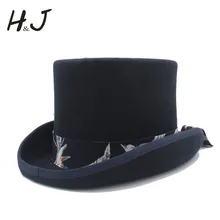 Топ шляпа 13,5 см(5,31 дюйма) шерсть для женщин и мужчин Fedora топ шляпа для джентльменов элегантный леди стимпанк топ шляпа