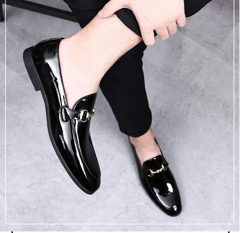 Men's Casual Shoes Loafers Spring Autumn Slip-On Loafers Men Black Mens Shoes Casual Mens Loafers Rivet Big Size 46 47 48 Socks (5)
