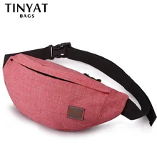 TINYAT Casual Men Fanny Bag Women Shoulder Waist Pack Bag Pouch Travel Hip Bum Bag Canvas