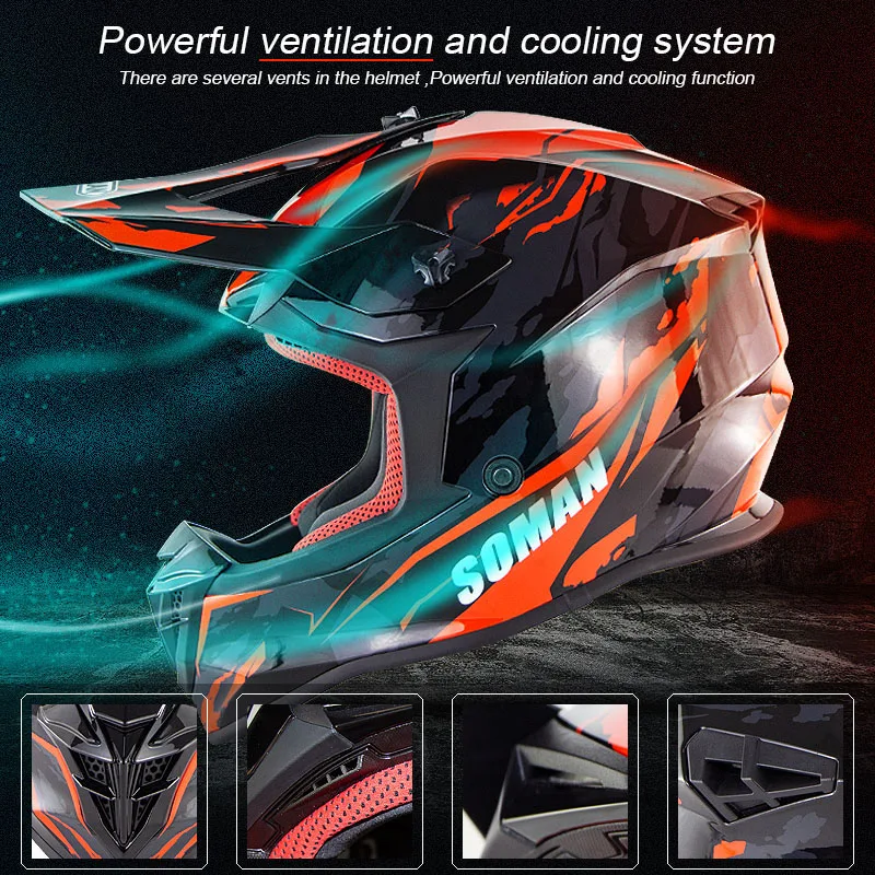 

Motorcycle Racing Off-road Helmet Full Face Dual Sport Four Seasons Helmet Car Styling