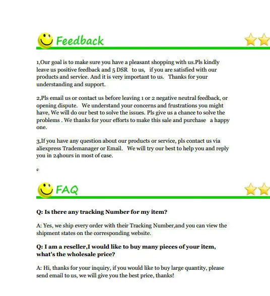 feedback & FAQ