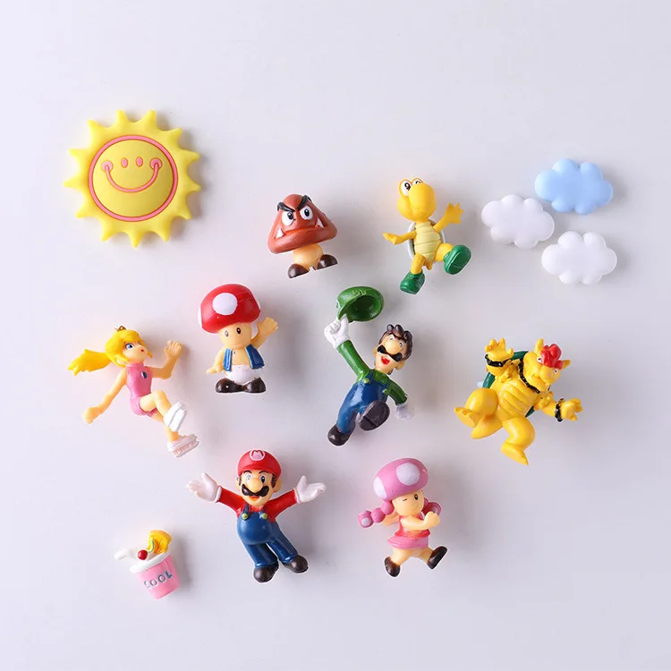 Cute Mini 3D Super Mario Bros Fridge Magnets Figurine Toys For Children Kids Metal Surface Magnetive Mario Peach Mushroom Toys Cute Mini 3D Super Mario Bros Fridge Magnets Figurine Toys For Children Kids Metal Surface Magnetive Mario Peach Mushroom Toys