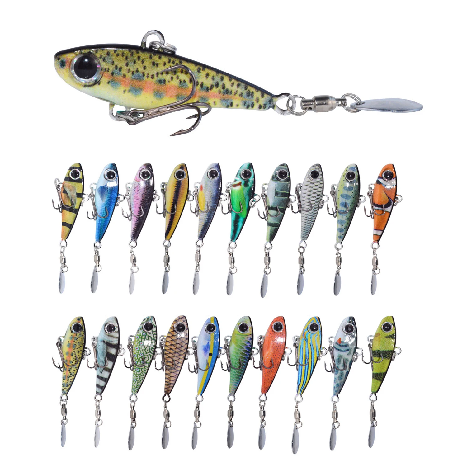 Fishing Jig Mini Lead Fish Metal VIB 18g 50mm Lead Jig Sea Fishing Spoon Metal Spinner Bass Fishing Lures 3D Printing Hard Bait