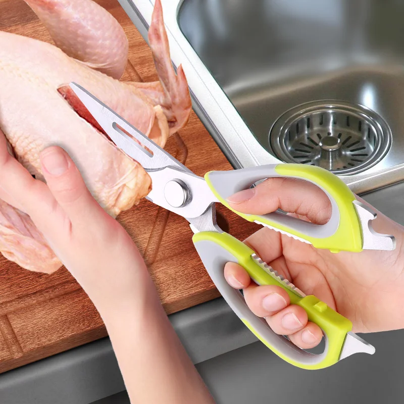 

6 In 1 Multi-function Stainless Steel Kitchen Scissors Opener / Open Nut Shell / Cut meat / Scrap Fish Scale Kitchen Supplies