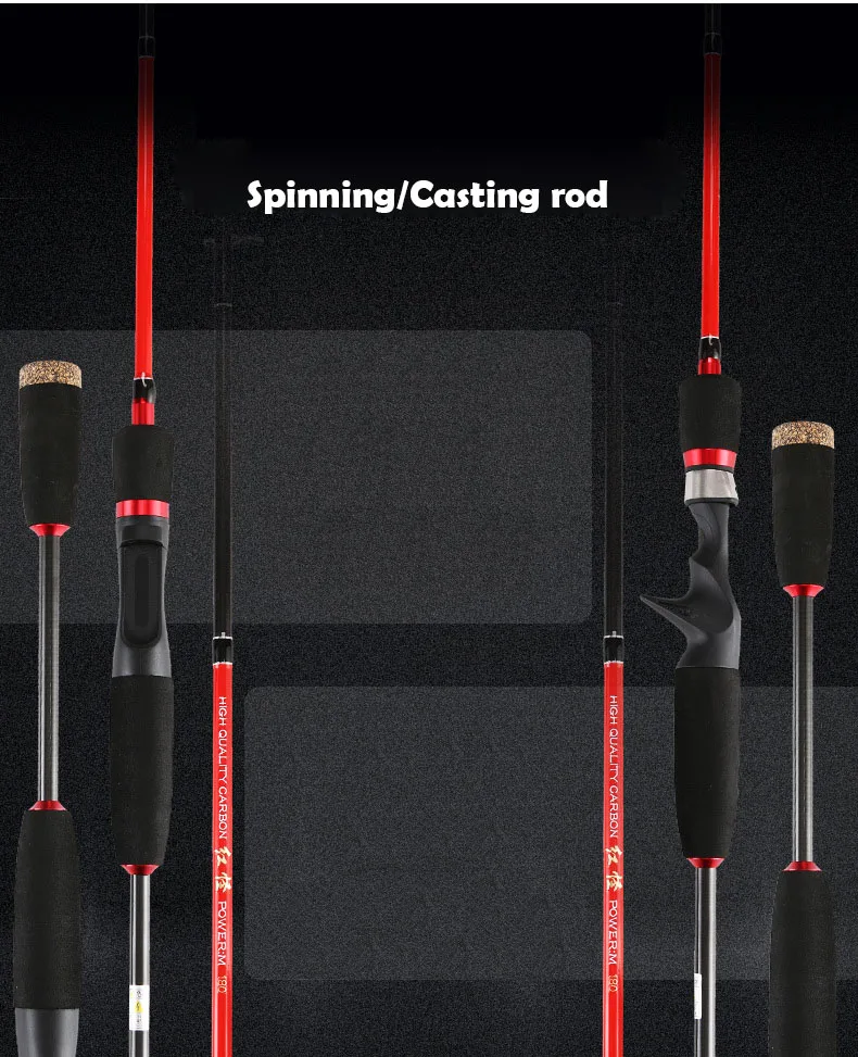 1,6 м 1,8 м мощная углеродная рыболовная удочка для путешествий, ультра светильник, Спиннинг/Литье Удочки