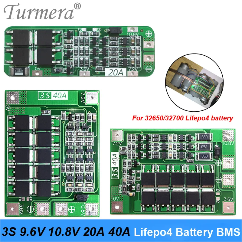 3S 40A 20A 9,6 в 10,8 В 32650 32700 LiFePO4 BMS литиевая железная батарея Защитная плата с выравниванием пусковое сверло