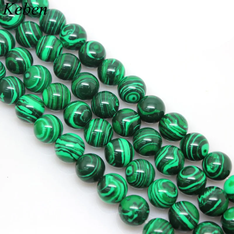 

Natural Stone Chrysocolla Green malachite Round Beads 4 6 8 10 12 14MM Fit DIY Bead For Jewelry Making Accessories