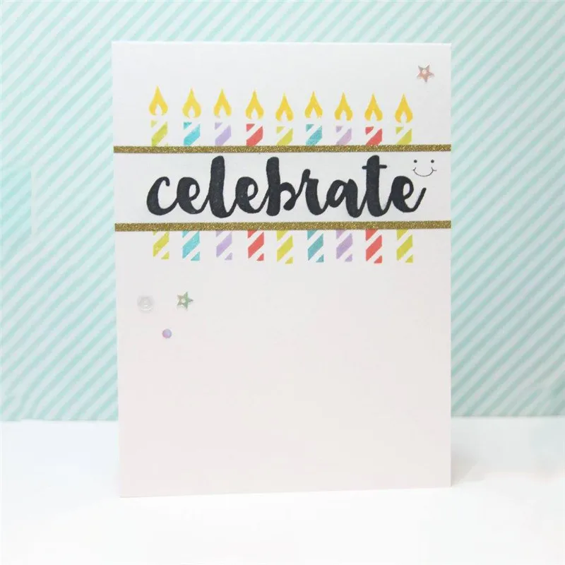 

GJCrafts Celebrate Letters Words Metal Die Cutting Dies New Stencils DIY Scrapbooking Album Decorative Embossing Card Diecuts