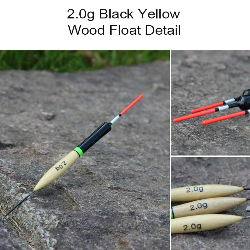 2.0g Black Yellow wood float