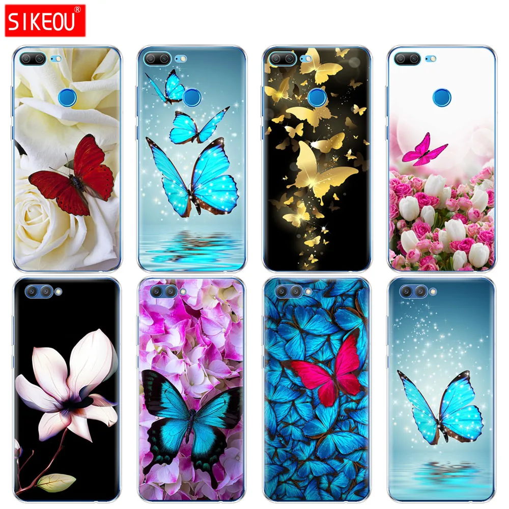 

Silicone Cover phone Case for Huawei Honor 10 V10 3c 4C 5c 5x 4A 6A 6C pro 6X 7X 6 7 8 9 LITE butterfly on white roses flower