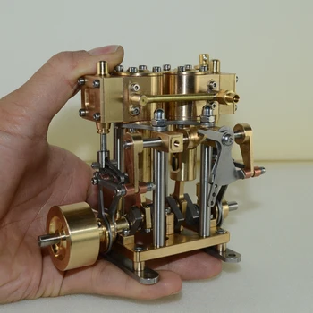 

Double cylinder reciprocating steam engine model