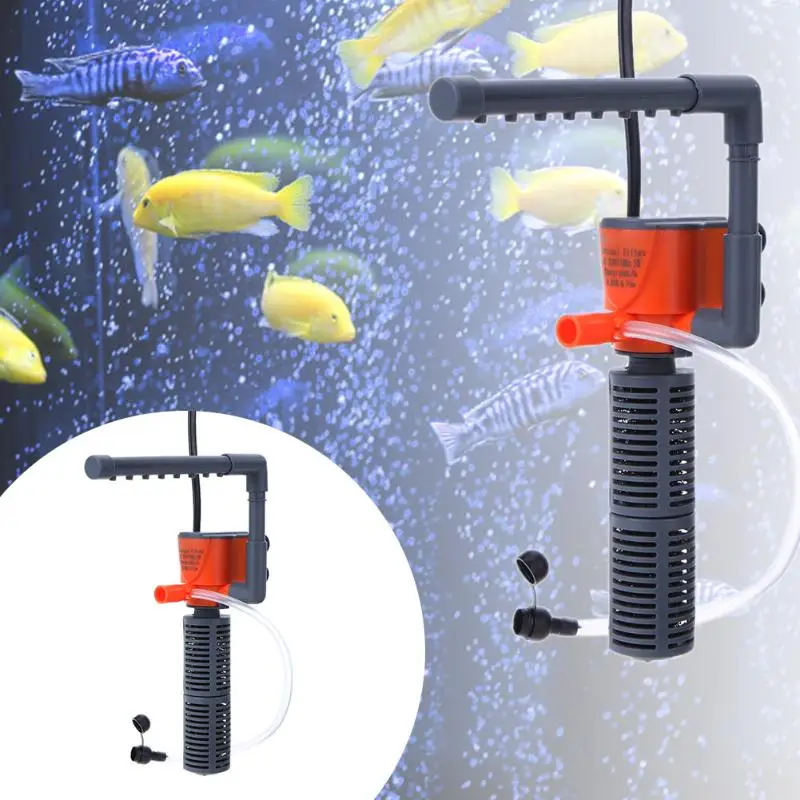 

Mini 3 in 1 Multi-function Aquarium Purifier Water Quality Fish Tank Filter Cotton Core Air Pump for Aquatic Pets Products