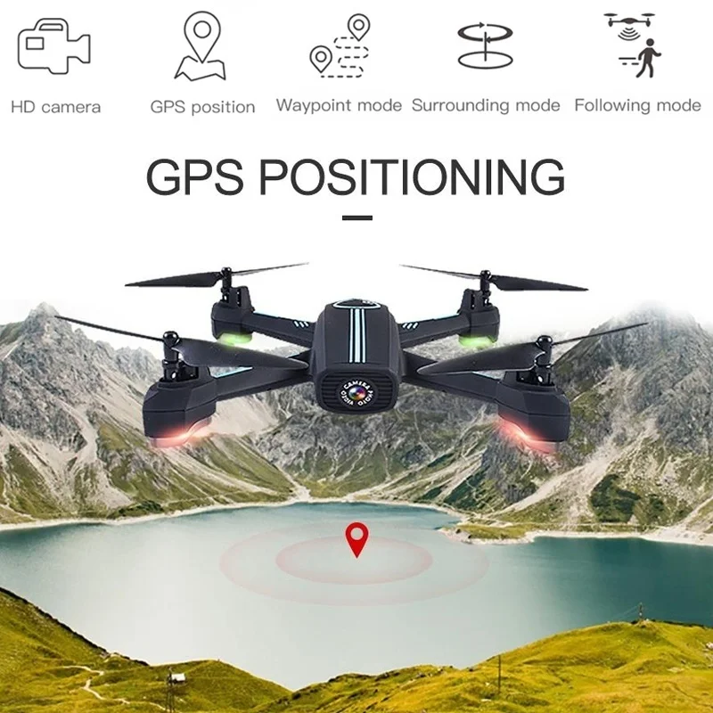Upgrade Drone RC Quadcopter with Camera 720P HD Altitude Hold Headless Mode Pocket Drones GPS Positioning VS 8807 8807W Drone