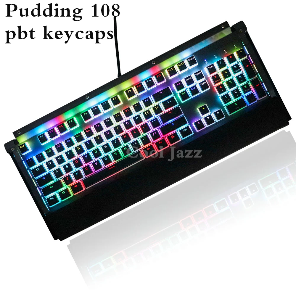 Цена Двойная съемка 108 ключ ANSI макет PBT OEM профиль пудинг Двойная кожа с подсветкой Keycap для механической игровой клавиатуры MX переключатели