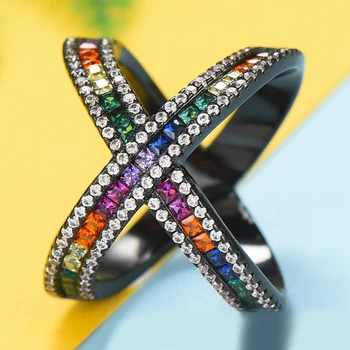 

GODKI Cross Luxury Party Statement Stackable Rings For Women Wedding Cubic Ziron CZ Wedding Dubai Bridal Finger Ring 2019