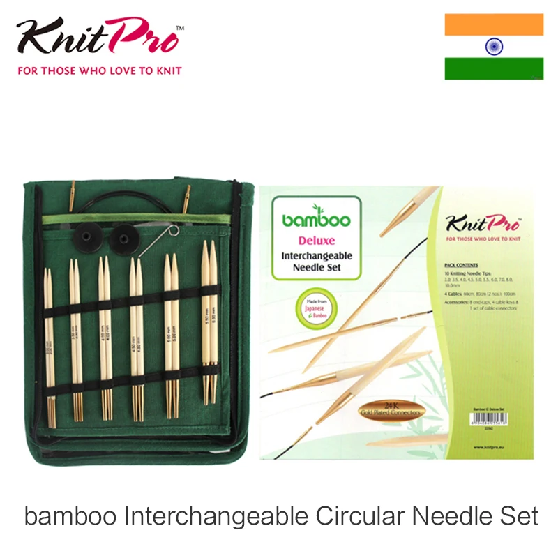 Knitpro bamboo Interchangeable Circular Needle Setin Sewing Tools