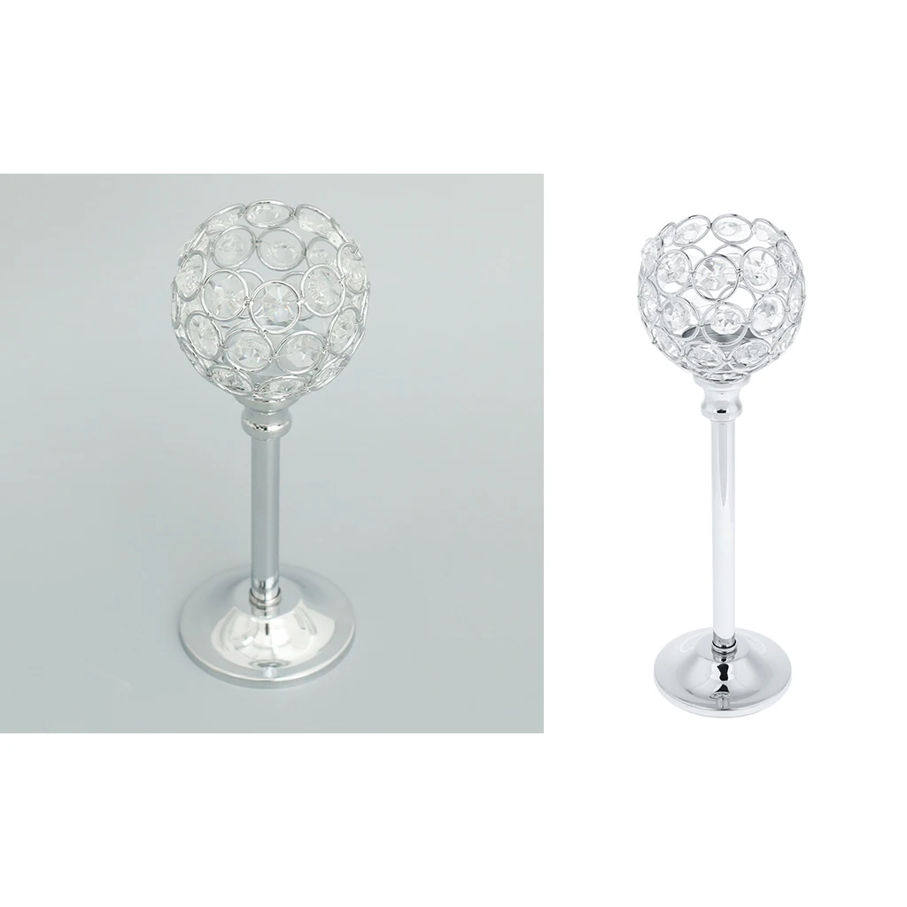 2PCS DIAMANTE CRYSTAL TEA LIGHT PILLAR CANDLE HOLDER HOME WEDDING PUB CAFE DECOR TABLE TOP CENTERPIECE