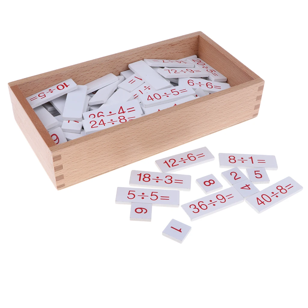 Montessori Mathematics Aids - Wooden Arithmetic Box Early Math Number Puzzle Educational Family Set Toy - Division