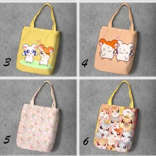 Hamtaro, мультяшная Студенческая сумка для покупок из рециркулированного брезента, большая емкость, настраиваемая Сумка-тоут, модная женская Повседневная сумка на плечо