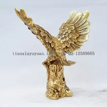 Китайский благоприятный фэншуй Латунь Статуя Орла статуя медная коллекционное украшение подарок