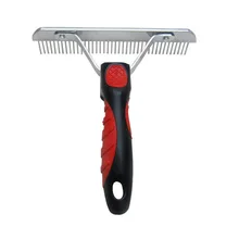 Собака гребень-расческа инструмент для вычесывания Нержавеющая сталь гребень Аккуратно удалите свободные запутанных волос ручку удобно