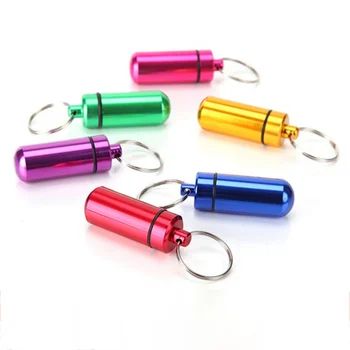 

5pcs/lot WaterProof Mini Aluminum Keychain Tablet Storage Box Portable Bottle Case Holder First Aids Boxes New