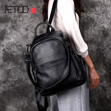 AETOO Рюкзак Новая натуральная кожа женская сумка дикая кожа корейская мода повседневная мягкая натуральная кожа простой рюкзак