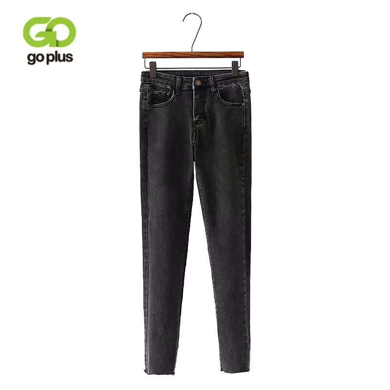 GOPLUS Autumn Winter Skinny Jeans Women Stretch High Waist Ankle Length Fashion Pencil Pants Denim Boyfriend Jeans Female C6628