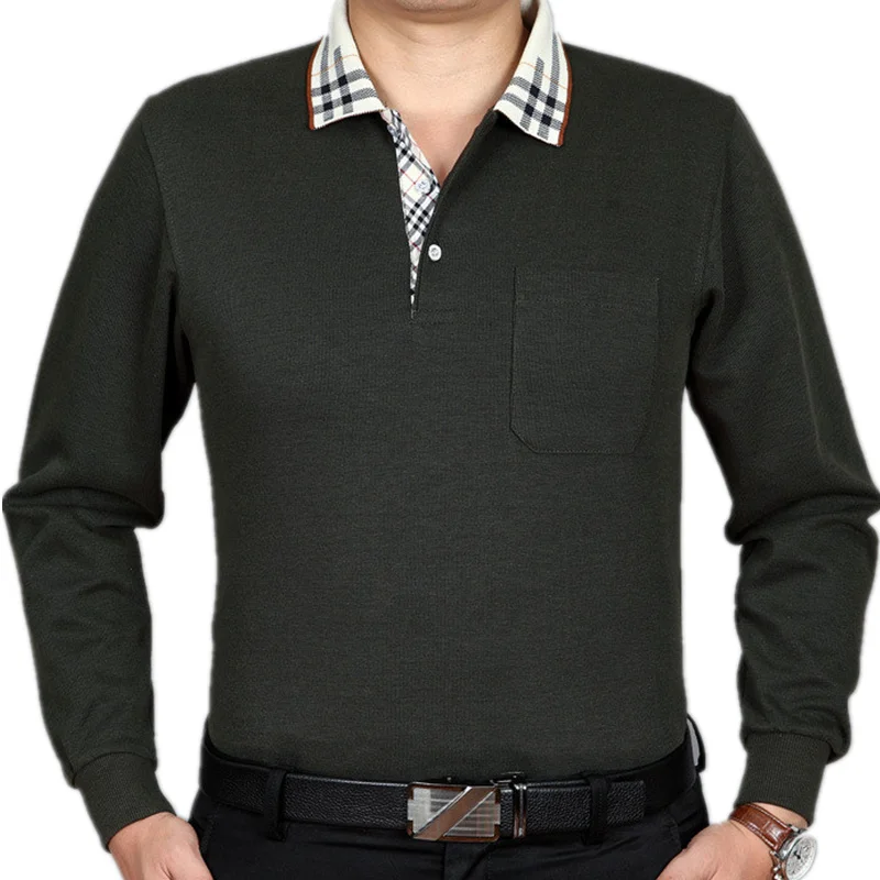 

2018 new Autumn casual male polo shirt long sleeve cotton polo men plus 3XL 15 style